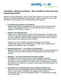 Formular Checkliste Alkohol am Steuer