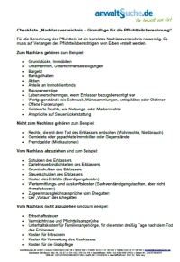 Formular Checkliste Nachlassverzeichnis