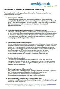 Formular Checkliste Scheidungsrecht