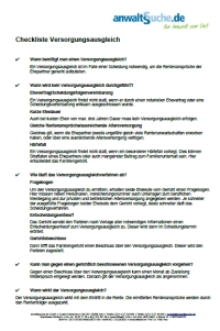 Formular Checkliste Versorgungsausgleich