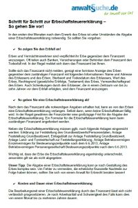 Formular Übersicht Erbschaftsteuererklärung