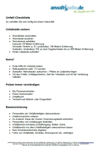 Formular Unfall-Checkliste