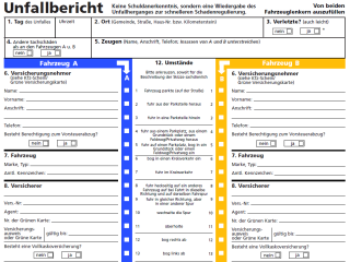 Formular Unfallbericht